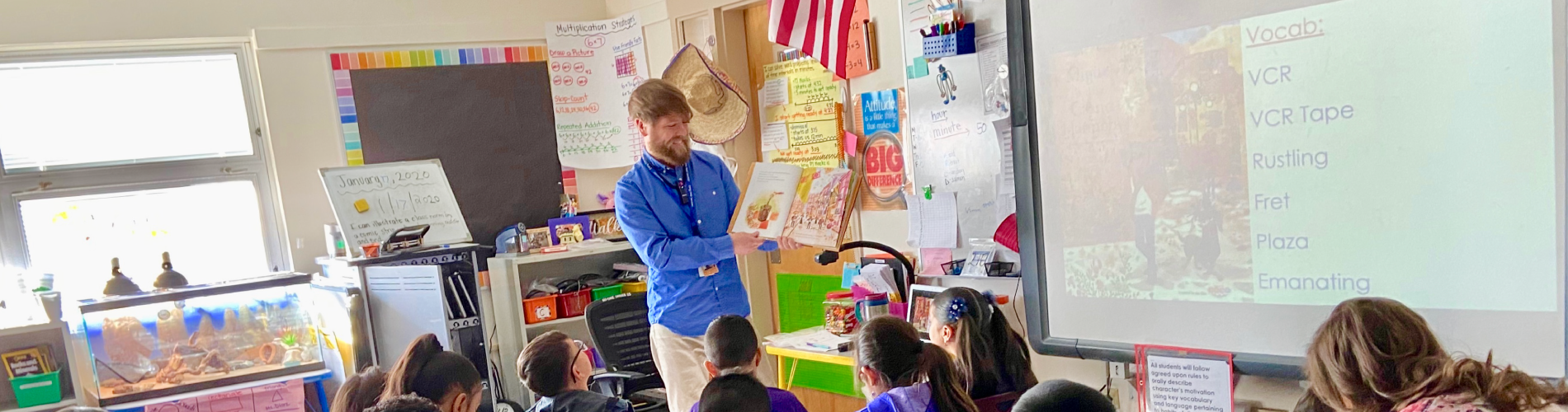 teacher reading book