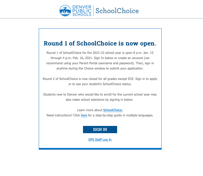 SchoolChoice website